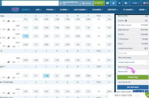 Change Bet Slip Settings 